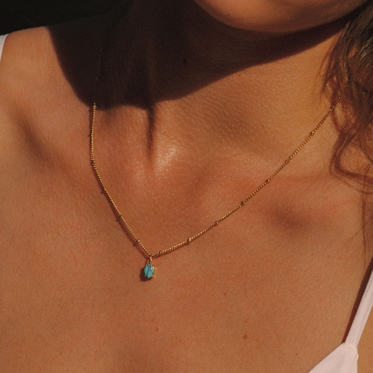 Bruce & Co Oval Turquoise Pendant Necklace, 5 × 7 mm