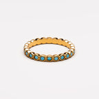 Bruce & Co Azure – Turquoise Eternity Band Ring, Steel