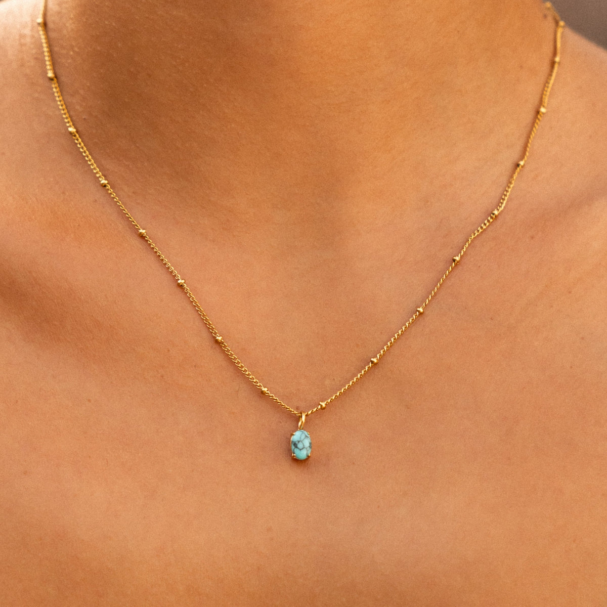 Bruce & Co Oval Turquoise Pendant Necklace, 5 × 7 mm