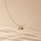 Bruce & Co Paperclip Birthstone Necklace