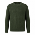 Urevento green cotton raglan rib-knit crew-neck sweater on white