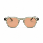VALENCIA green frame copper lens sunglasses front view