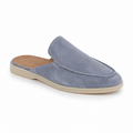 Men's Bruce & Co Vellaro baby blue open-back moc-toe loafers – main angle on white