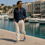 Men's Bruce & Co Vellaro baby blue open-back moc-toe loafers – marina lifestyle