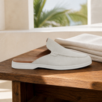 Vellaro white mule loafer walnut editorial