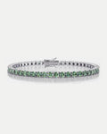Bruce & Co Verdant Éclat – Men’s Green Moissanite Tennis Bracelet, 4 mm, 925 Silver