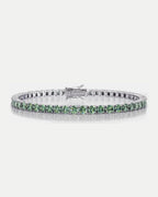 Bruce & Co Verdant Éclat – Men’s Green Moissanite Tennis Bracelet, 4 mm, 925 Silver