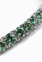 Bruce & Co Verdant Éclat – Men’s Green Moissanite Tennis Bracelet, 4 mm, 925 Silver