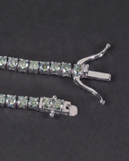 Bruce & Co Verdant Éclat – Men’s Green Moissanite Tennis Bracelet, 4 mm, 925 Silver