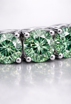 Bruce & Co Verdant Éclat – Men’s Green Moissanite Tennis Bracelet, 4 mm, 925 Silver