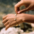 Bruce & Co Sun Charm and Freshwater Pearl Paperclip Bracelet