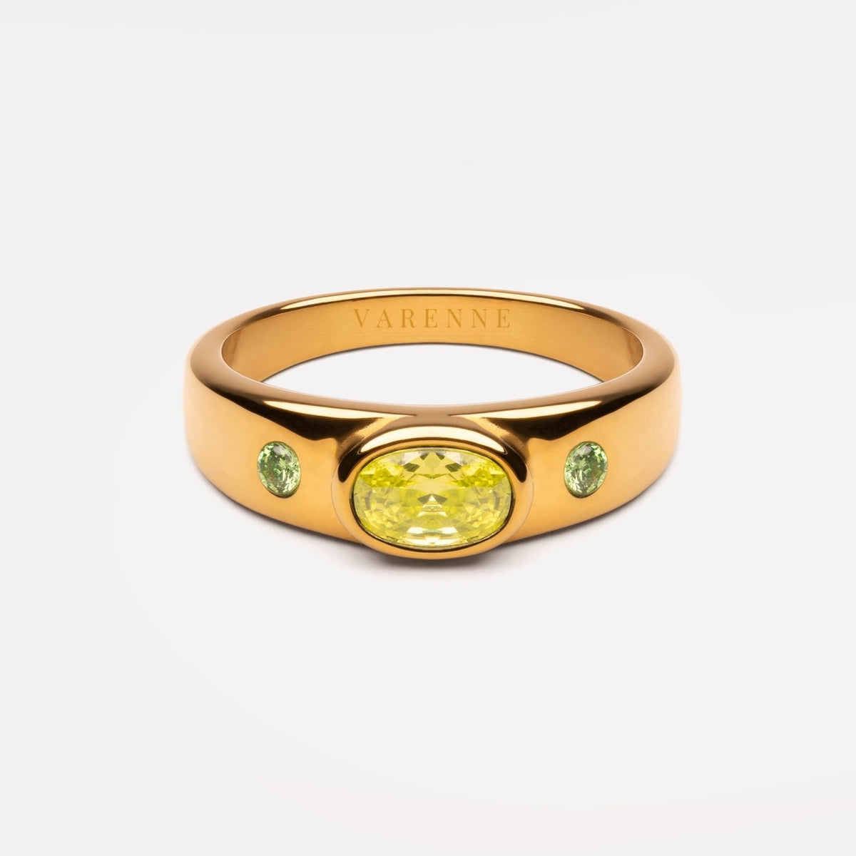 Bruce & Co Basilic – Three Green Zircon Band Ring