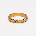 Bruce & Co Bloom – Floral Pattern Band Ring, 4 mm, Steel