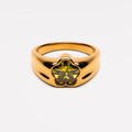 Bruce & Co Blossom – Flower Zircon Ring, Gold PVD Steel