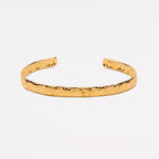 Bruce & Co Flora – Floral Engraved Open Cuff Bracelet, Steel