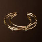 Bruce & Co Green Zircon Open Cuff Bracelet, Steel