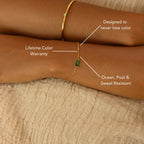 Bruce & Co Emerald-Cut Green Stone Chain Bracelet