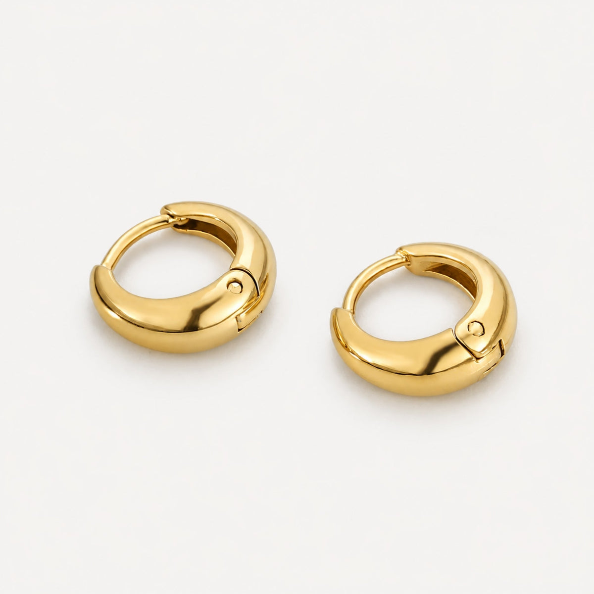 Bruce & Co Bold Hoop Earrings, 10 mm, 18K Gold PVD Steel