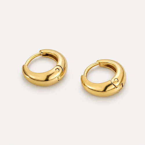 Bruce & Co Bold Hoop Earrings, 10 mm, 18K Gold PVD Steel