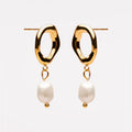 Bruce & Co Isola – Freshwater Pearl Drop Hoop Earrings