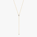 Bruce & Co White Cubic Zirconia Y Lariat Necklace, Steel