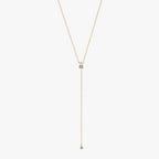 Bruce & Co White Cubic Zirconia Y Lariat Necklace, Steel