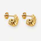 Bruce & Co Nautilus Spiral Earrings, 18K Gold PVD Stainless Steel