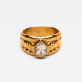 Bruce & Co Odyssey – Hammered Pear Zircon Ring, Steel