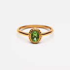 Bruce & Co Olivia – Green Glass Oval Ring, Gold PVD Steel