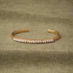 Bruce & Co Freshwater Pearl Row Cuff Bracelet, Steel