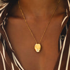 Bruce & Co Polished Pebble Pendant Necklace, Steel