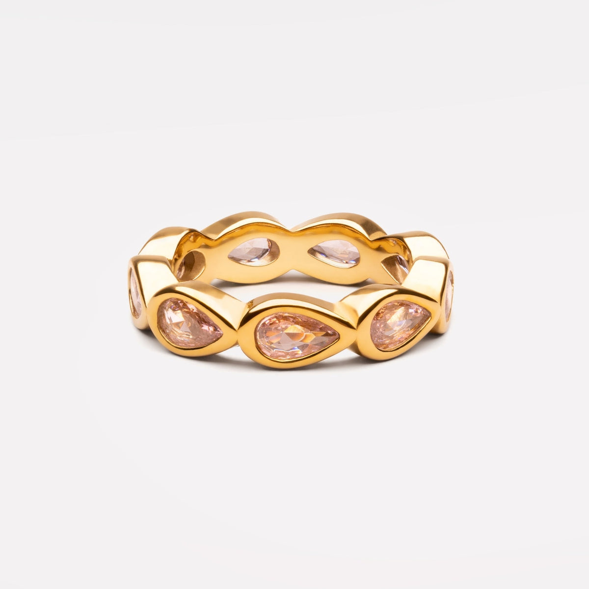 Bruce & Co Peony – Pink Zircon Teardrop Eternity Ring