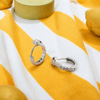 Bruce & Co Snake Zircon Huggie Hoop Earrings, Steel