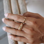 Bruce & Co Croissant – Ridged Dome Band Ring