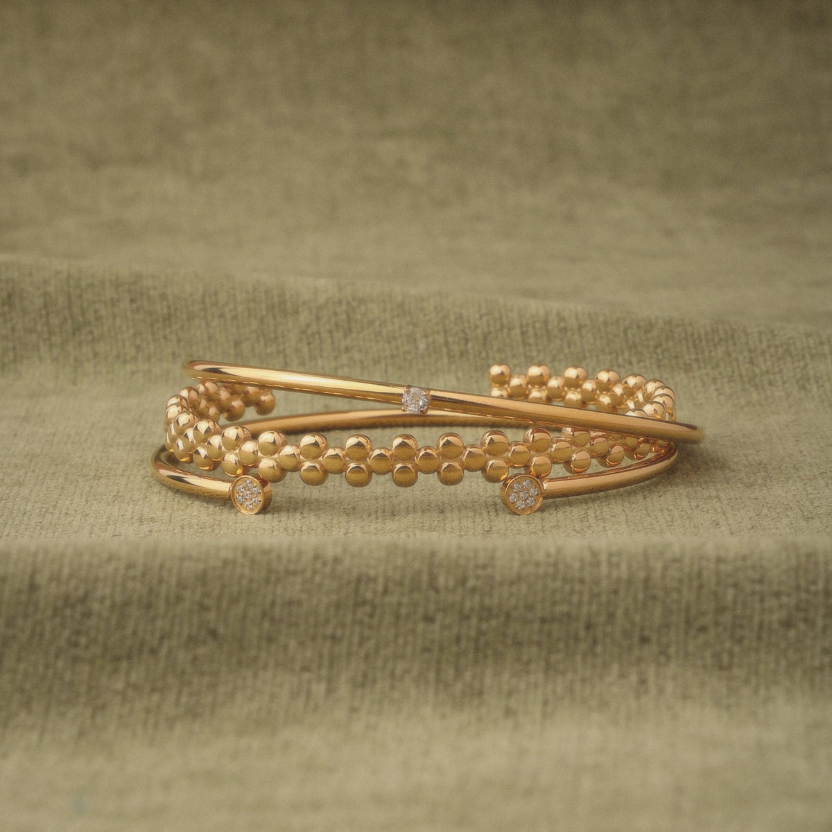 Bruce & Co Solar – White Zircon Open Cuff Bracelet