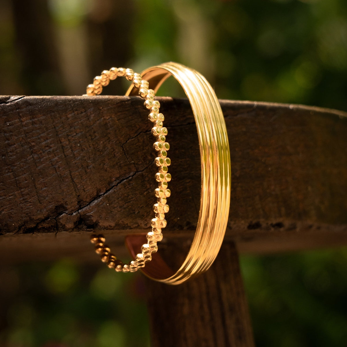 Bruce & Co Linea – Layered Cuff Bracelet, 13 mm, 18K Gold PVD Steel