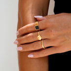 Bruce & Co Round Sunburst Signet Ring, Steel