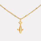 Bruce & Co Whale Pendant Necklace, 45–50 cm, Gold PVD Steel