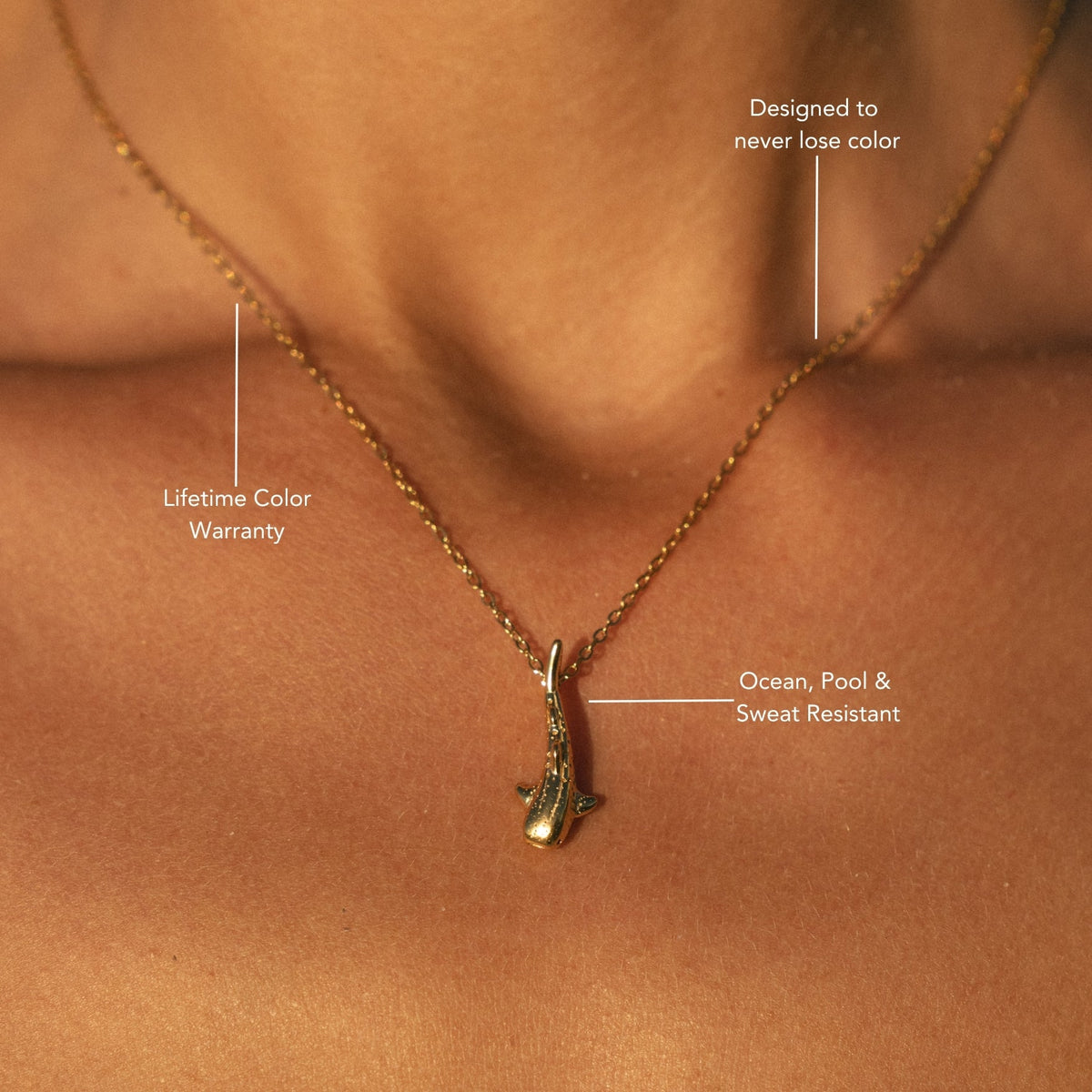 Bruce & Co Whale Shark Pendant Necklace, 45–50 cm, Steel