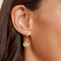 Bruce & Co Whale Tail Coin Drop Hoop Earrings, Steel