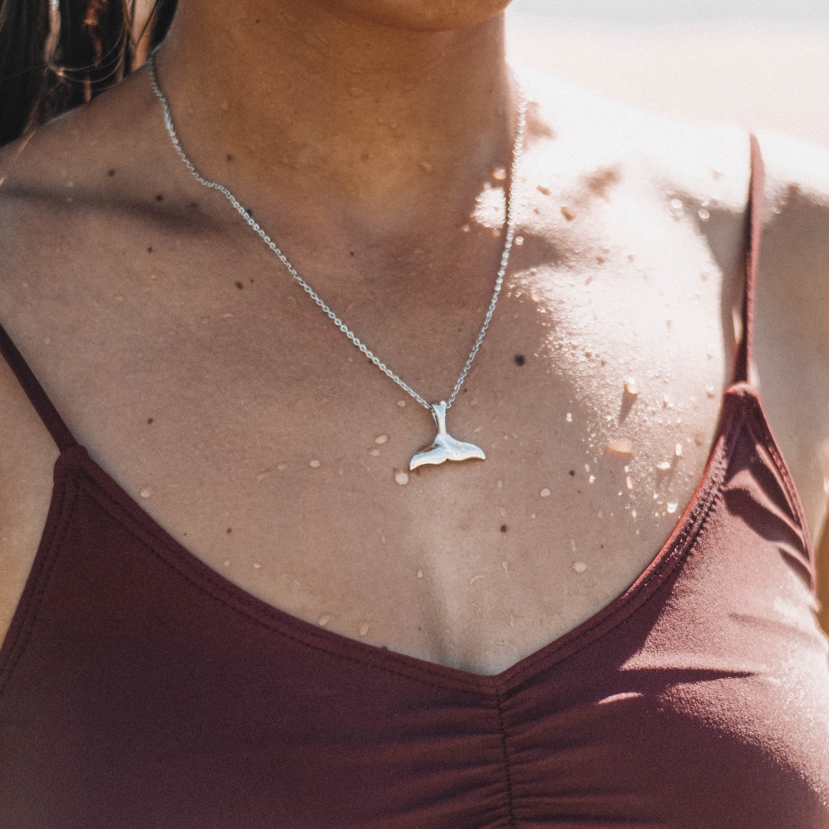 Bruce & Co Polished Whale Tail Necklace, 40 cm
