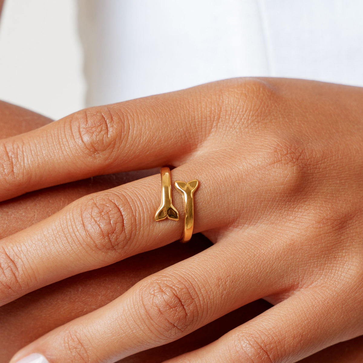 Adjustable Whale Tail Wrap Ring, Steel