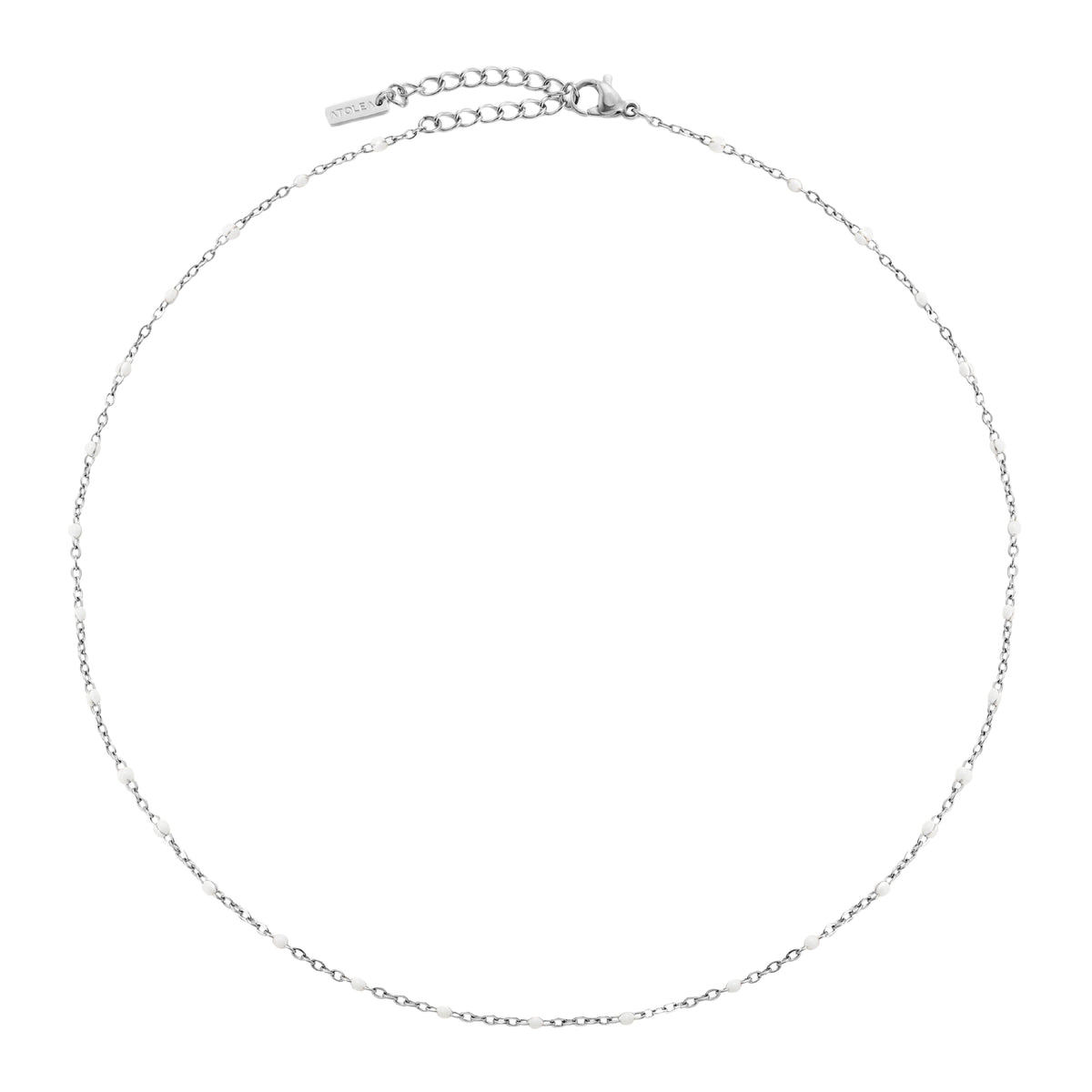 Bruce & Co White Enamel Bead Choker, 39–44 cm