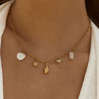Bruce & Co Capri – Shell Sun and Pearl Charm Necklace