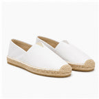 Wynmont men's white canvas espadrille slip-ons — studio pair