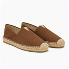 Wynmont men's brown canvas espadrille slip-ons — studio pair