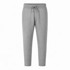 Grey Xaverel men's linen drawstring trousers on a pure white studio background