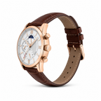 Xavevaro watch side profile with crown and pushers on pure white