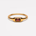 Bruce & Co Sundrop – Red Zircon Rectangular Ring, Steel