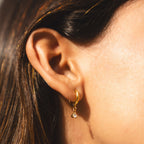 Bruce & Co Zircon Drop Hoop Earrings, 8 mm